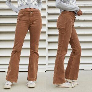 Brandy Melville Aliyah Brown Corduroy Flare Low Rise Jeans